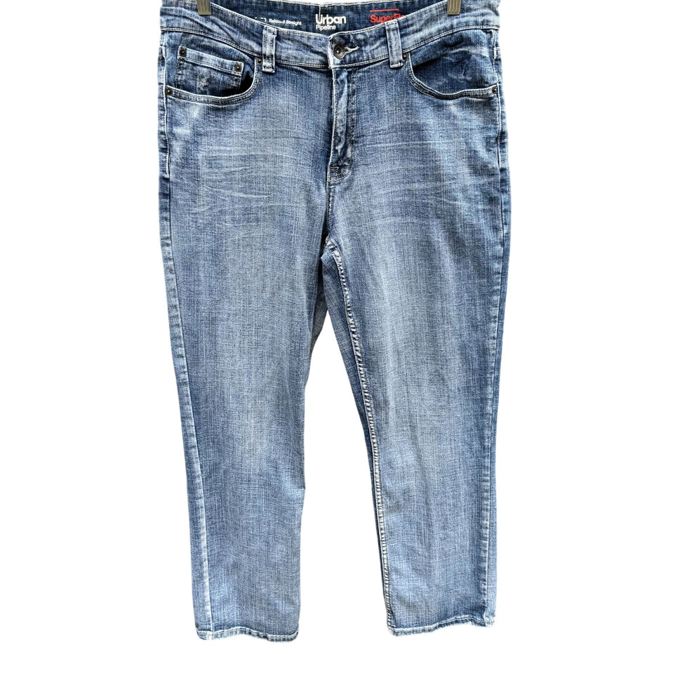 Urban Pipeline Mens Super Flex Light Wash Relaxed Straight Fit Denim Jeans