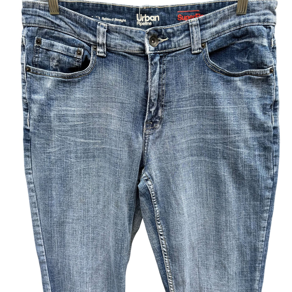 Urban Pipeline Mens Super Flex Light Wash Relaxed Straight Fit Denim Jeans