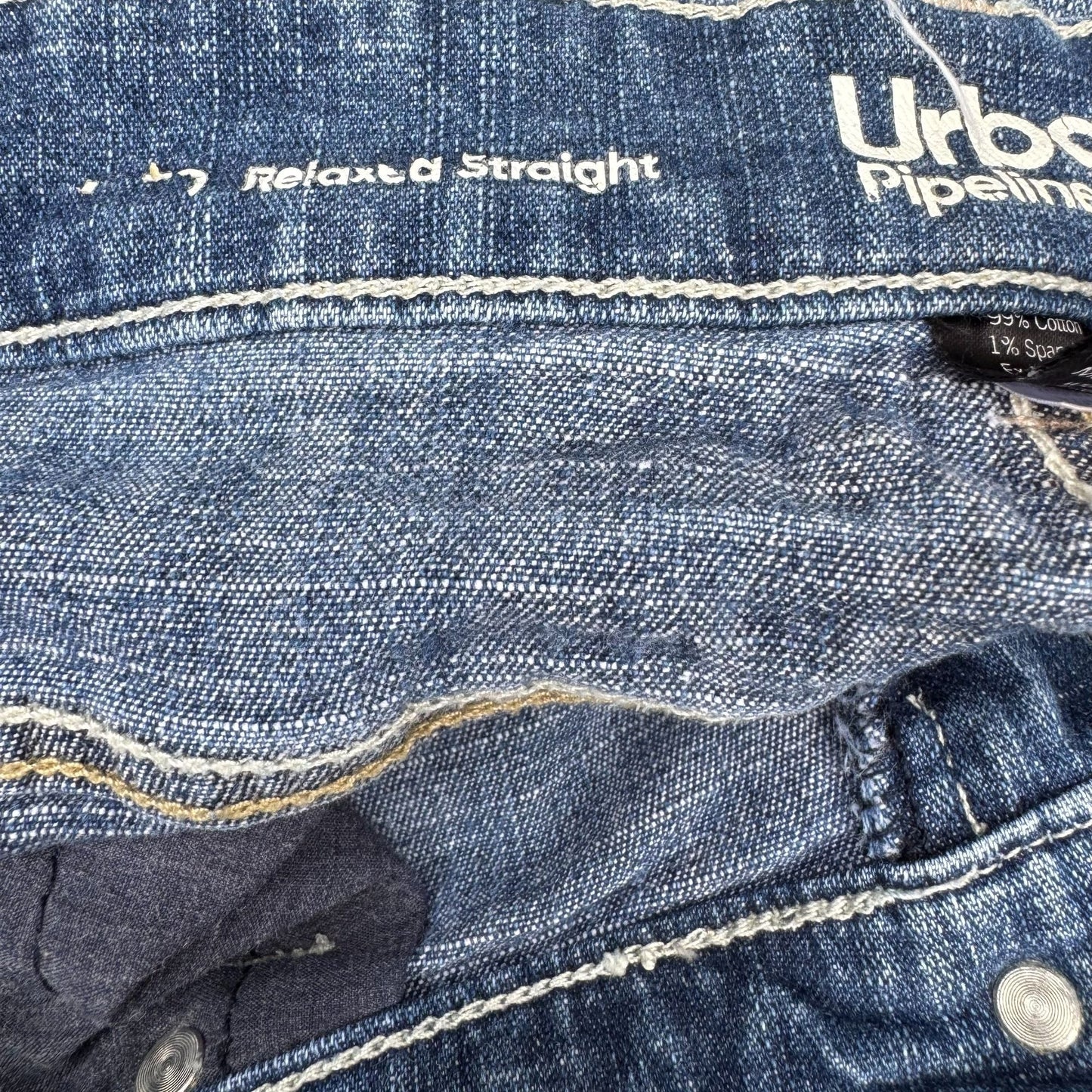 Urban Pipeline Mens Super Flex Light Wash Relaxed Straight Fit Denim Jeans