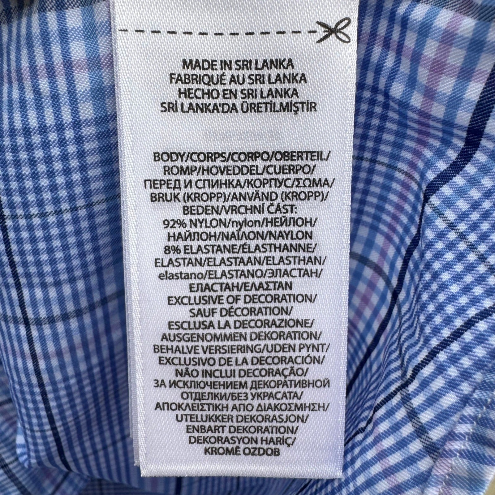 Polo Ralph Lauren Preppy Plaid Classic Fit Performance Shirt Blue Mens L NEW