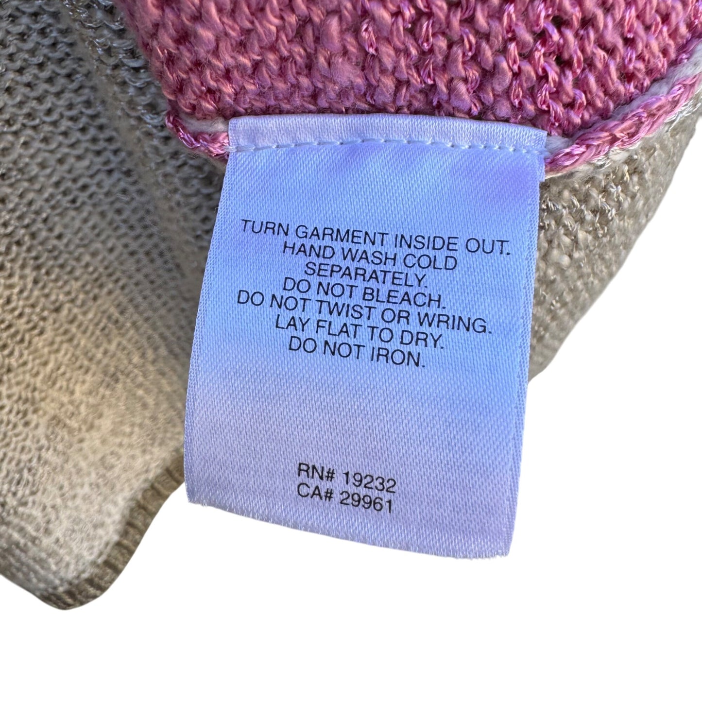 Alfred Dunner Vintage 90s Womens Beaded Neck Pink Tan Color Block Knit Sweater M