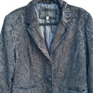 Switch Giacca Womens Black Brocade Floral Tapestry Long Coat Jacket L Elegant Regency 3 image