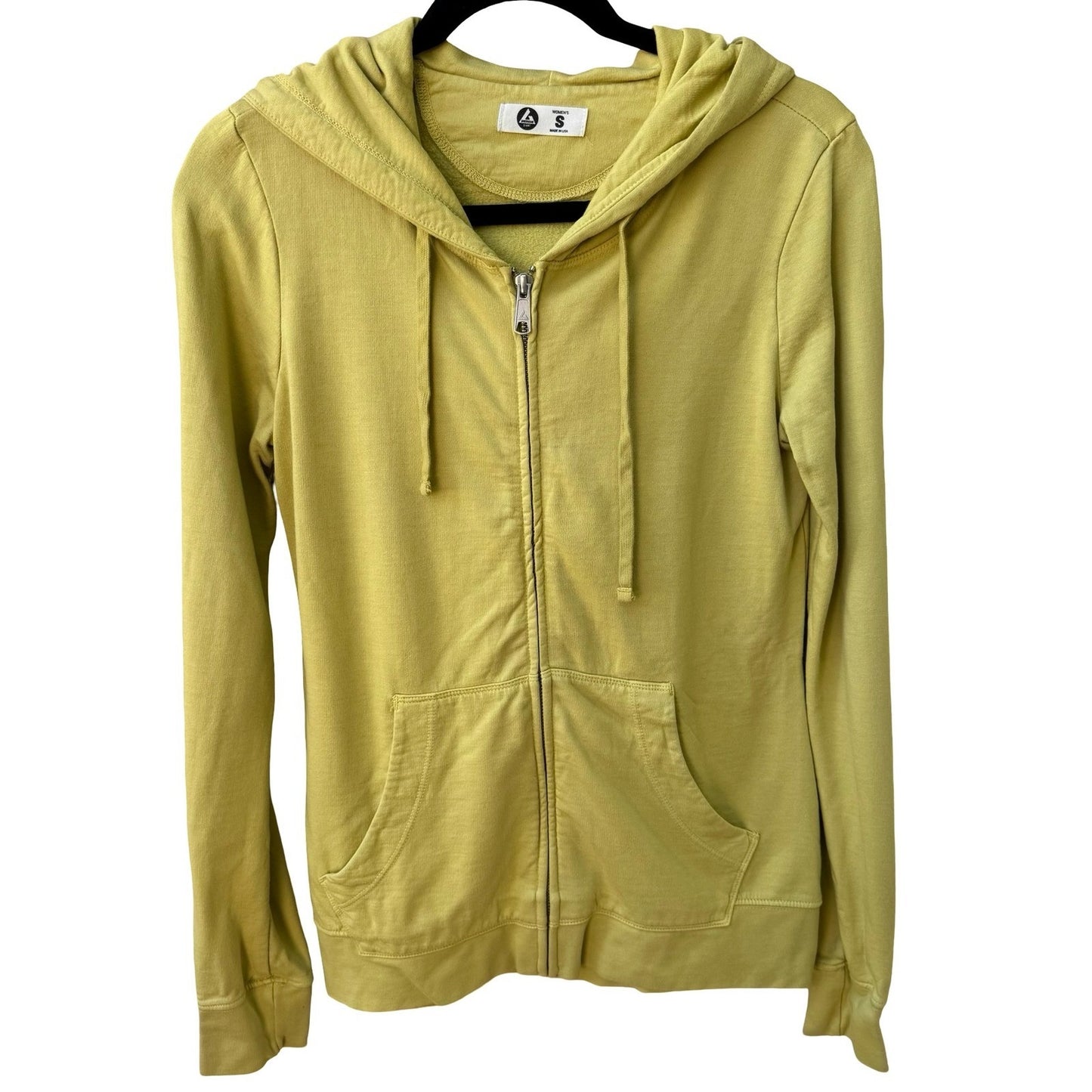 American Giant Supima Cotton Modal Sustainable Athleisure Zip Up Hoodie Yellow S