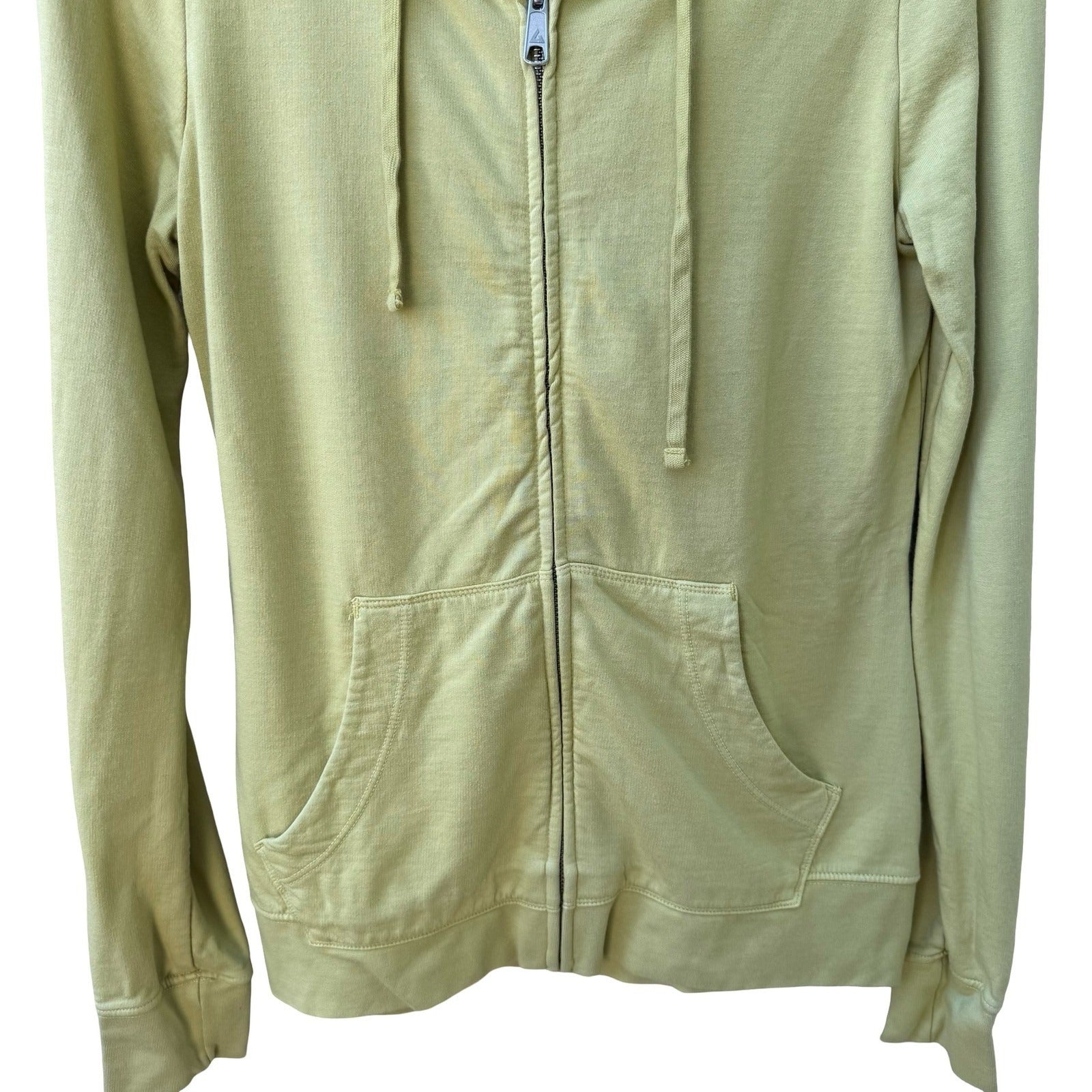 American Giant Supima Cotton Modal Sustainable Athleisure Zip Up Hoodie Yellow S