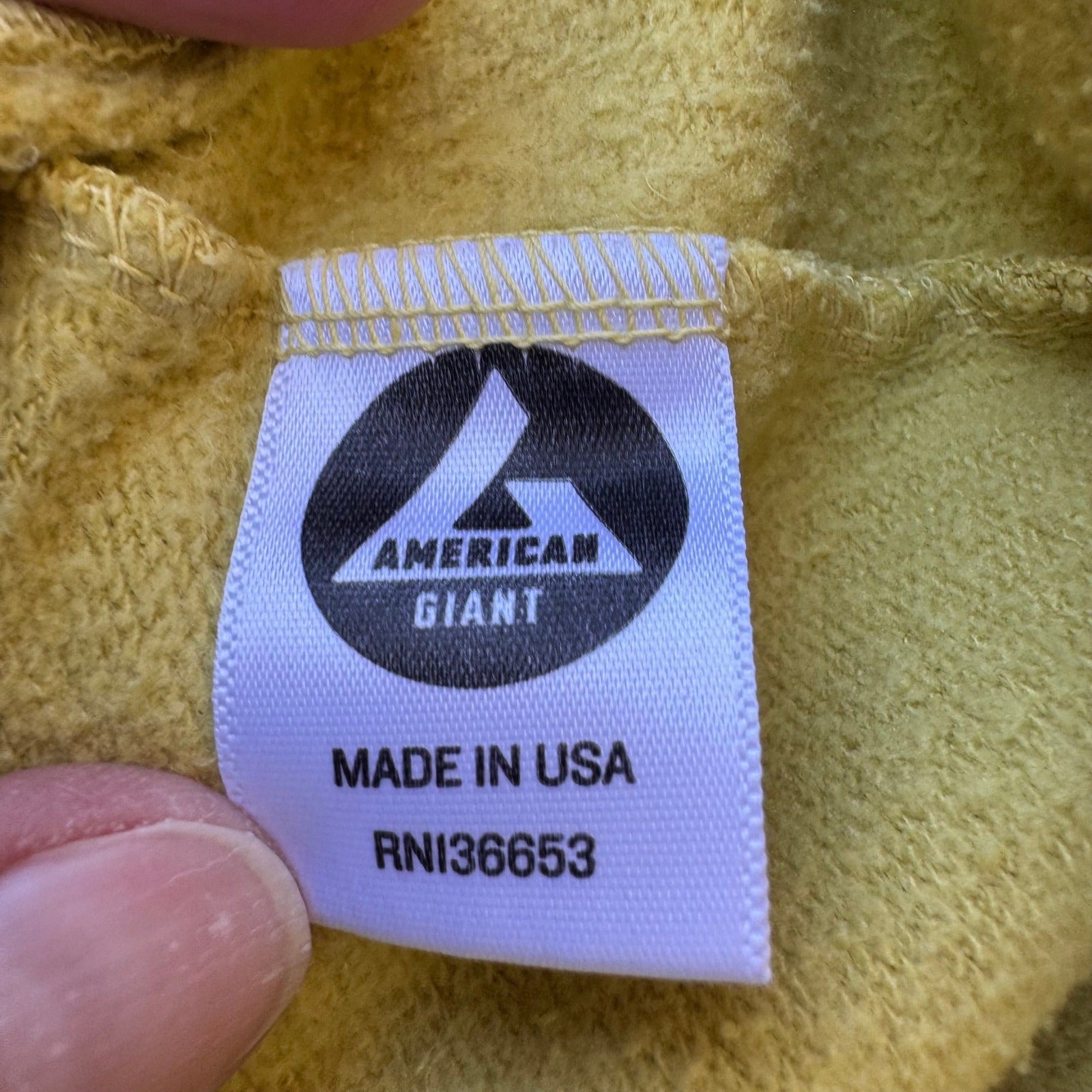 American Giant Supima Cotton Modal Sustainable Athleisure Zip Up Hoodie Yellow S