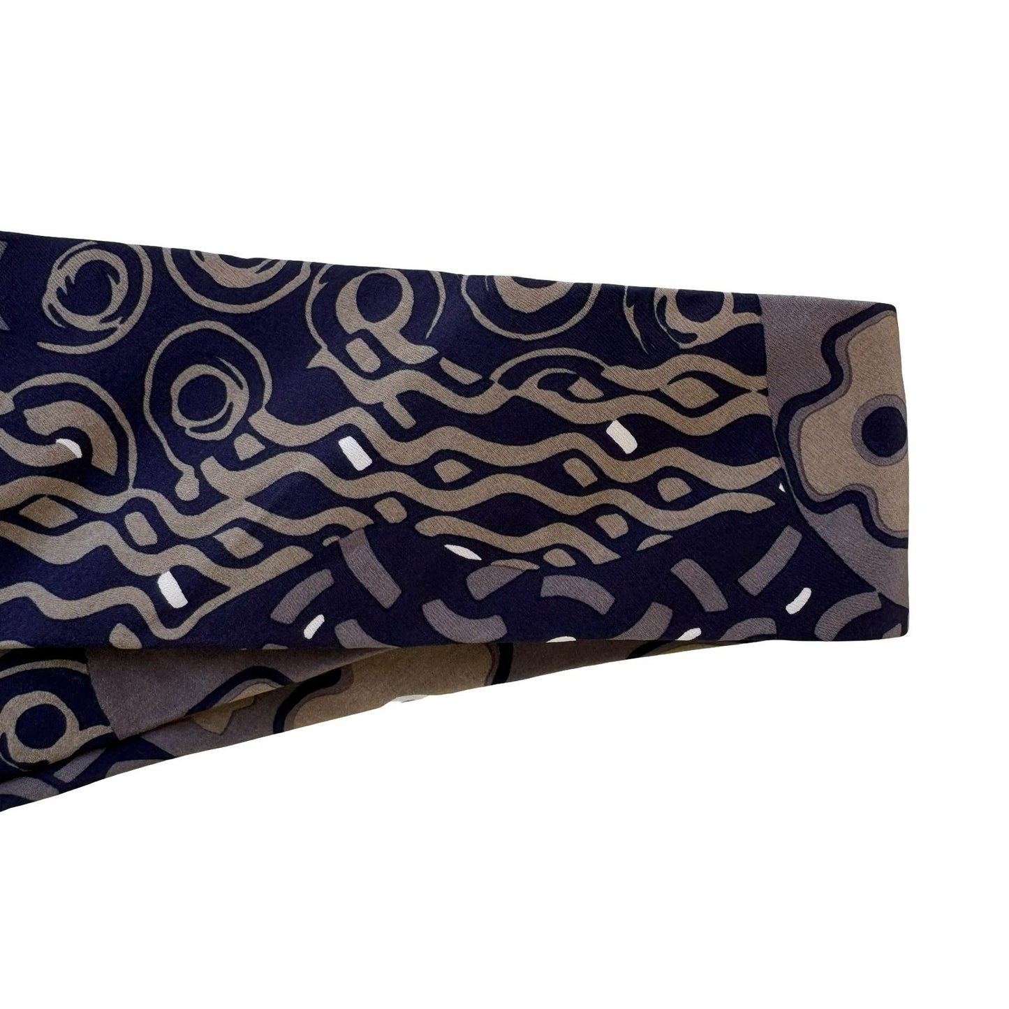 Don Loper Beverly Hills Vintage Italian Silk Necktie Navy Floral Dandy Mad Men