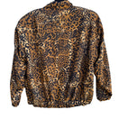 Switch GDT Too Vintage 80s 90s Womens Glam Leopard Print Button-Down Bomber Jacket OS 2 image