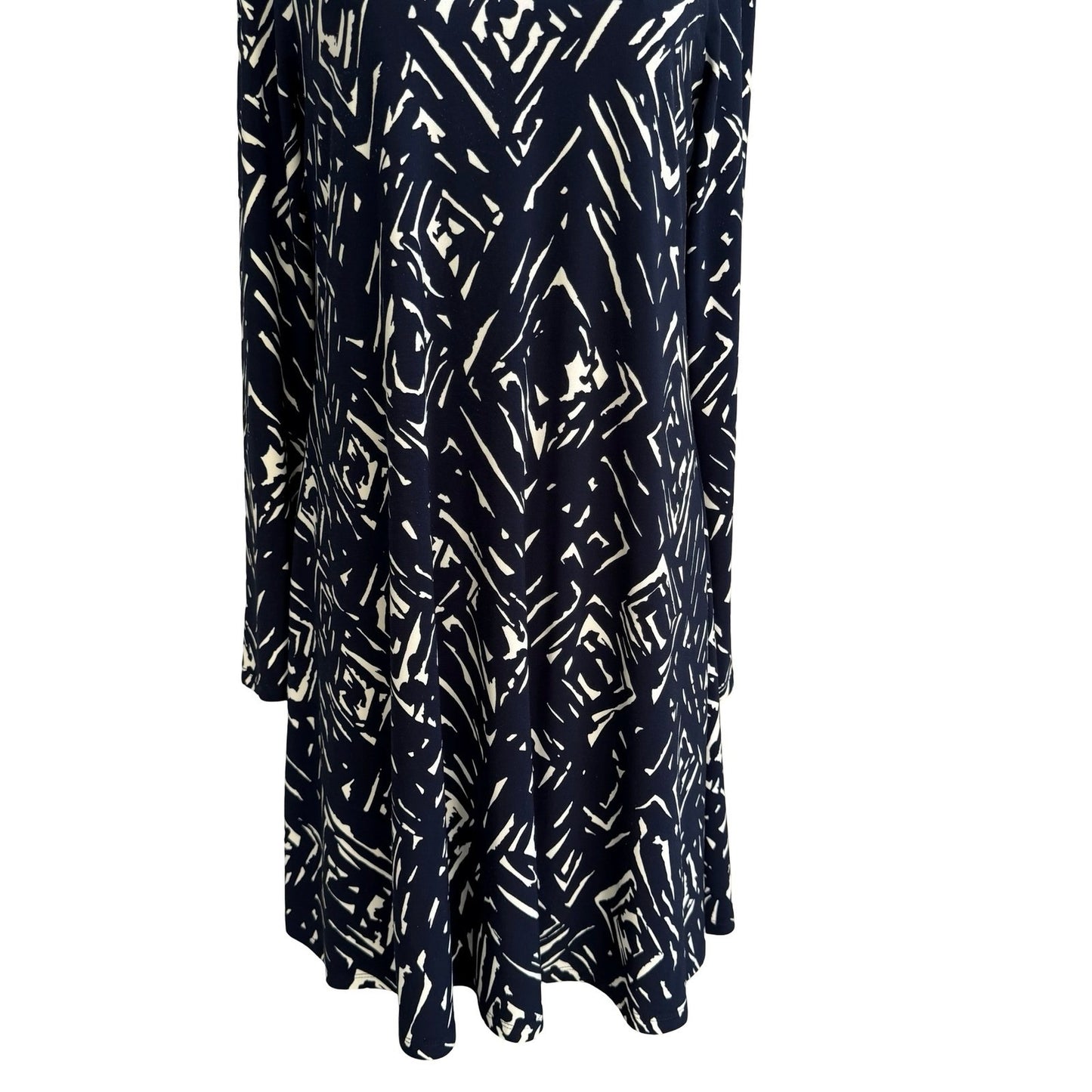 Lauren Ralph Lauren Minimalist Preppy Geometric Abstract Shift Dress Navy Mod 4