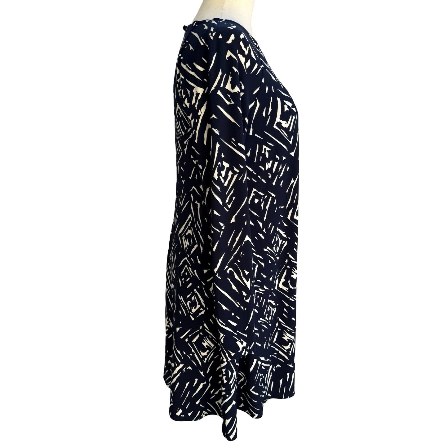 Lauren Ralph Lauren Minimalist Preppy Geometric Abstract Shift Dress Navy Mod 4