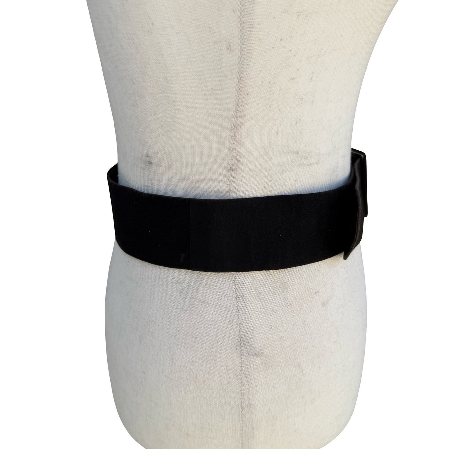 Emilio Pucci Italy Vintage Black Velvet Wide Waist Belt Covered Buckle Size 12