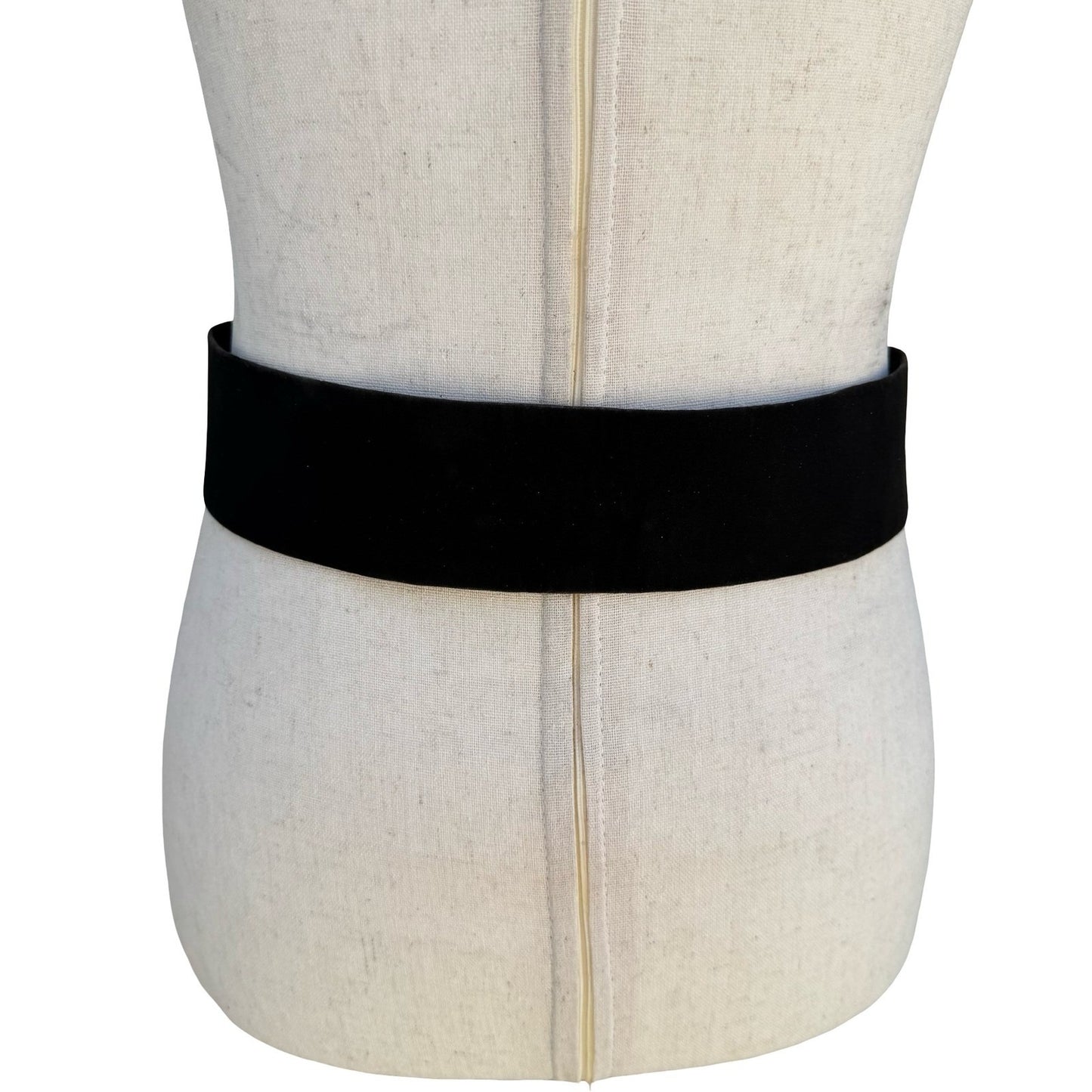 Emilio Pucci Italy Vintage Black Velvet Wide Waist Belt Covered Buckle Size 12
