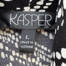 Switch Kasper Womens Black White Chevron Moss Crepe Open Front Cardigan Size L NEW Mod 2 image