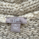 Switch J Jill Womens XL Wool Alpaca Blend Chunky Knit Open Front Cardigan Cream Hygge 2 image