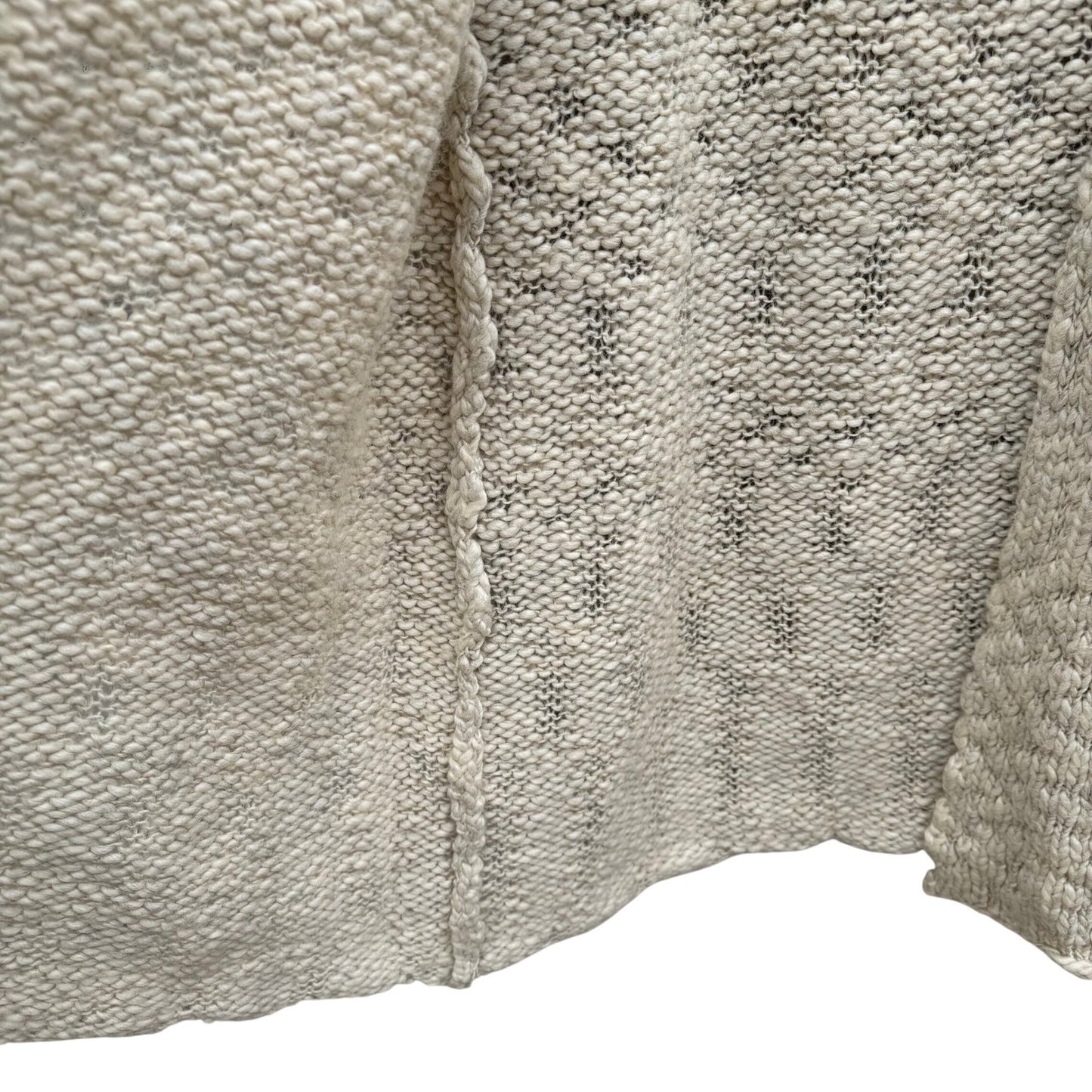 J Jill Womens XL Wool Alpaca Blend Chunky Knit Open Front Cardigan Cream Hygge