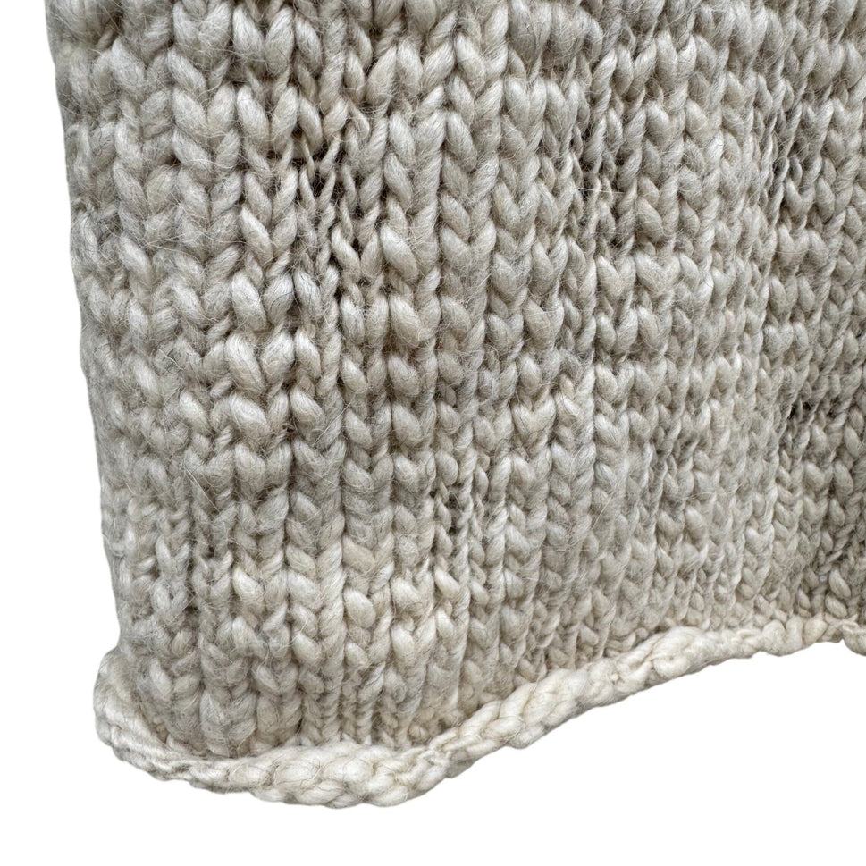 J Jill Womens XL Wool Alpaca Blend Chunky Knit Open Front Cardigan Cream Hygge