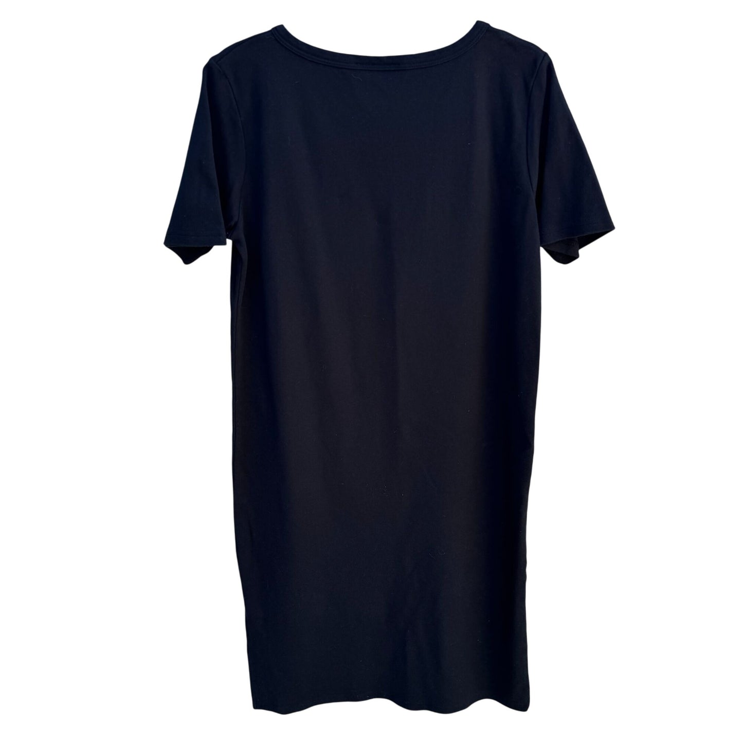 Bob Mackie Wearable Art Vintage Womens Cotton Black Floral Embroidery Midi Dress