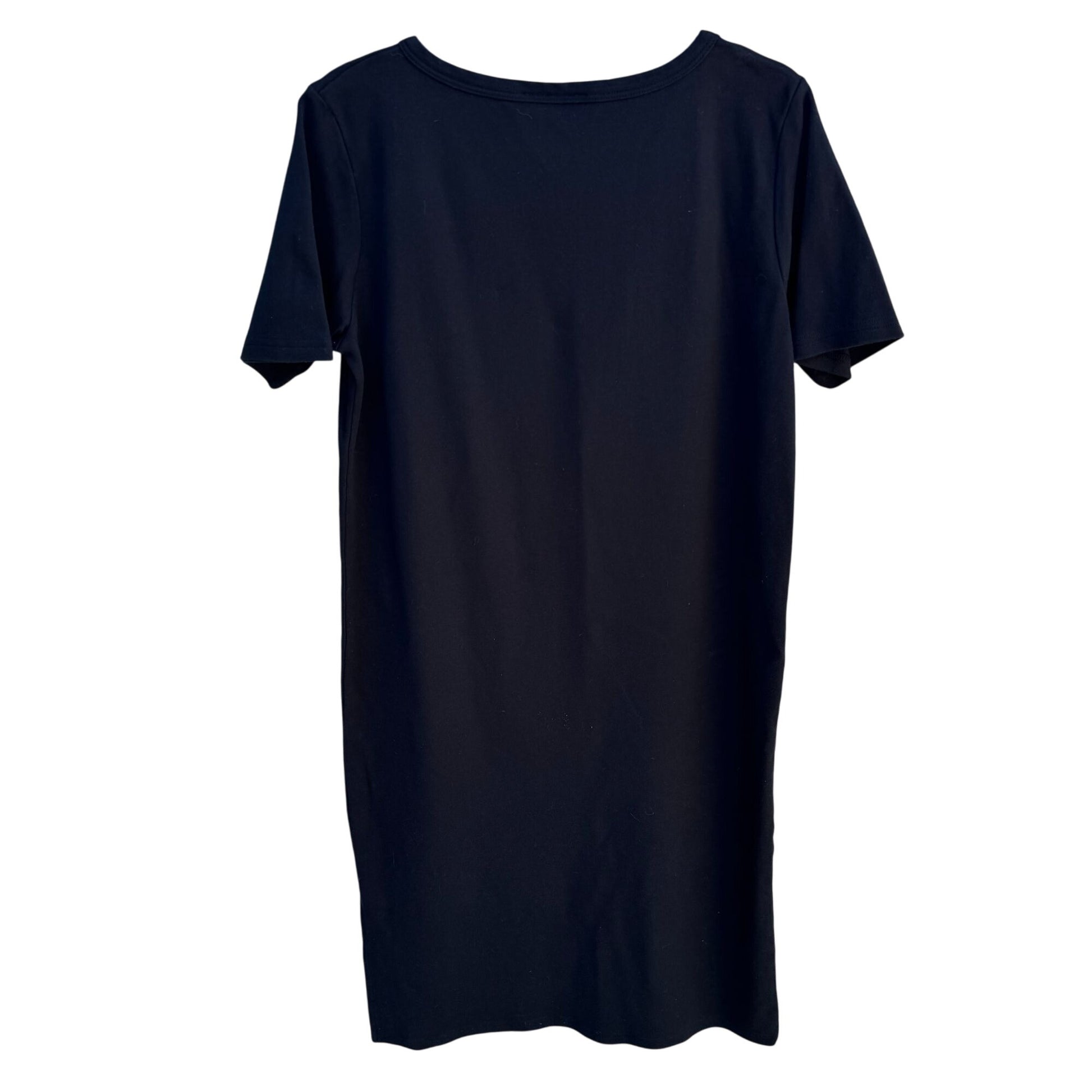 Bob Mackie Wearable Art Vintage Womens Cotton Black Floral Embroidery Midi Dress