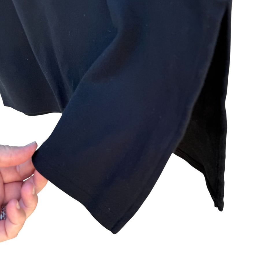 Bob Mackie Wearable Art Vintage Womens Cotton Black Floral Embroidery Midi Dress