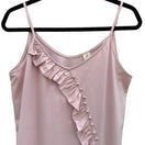 Switch IJOAH Womens Pink Ruffle Button Front Cotton Cami Tank Top T16513 Small NEW 2 image