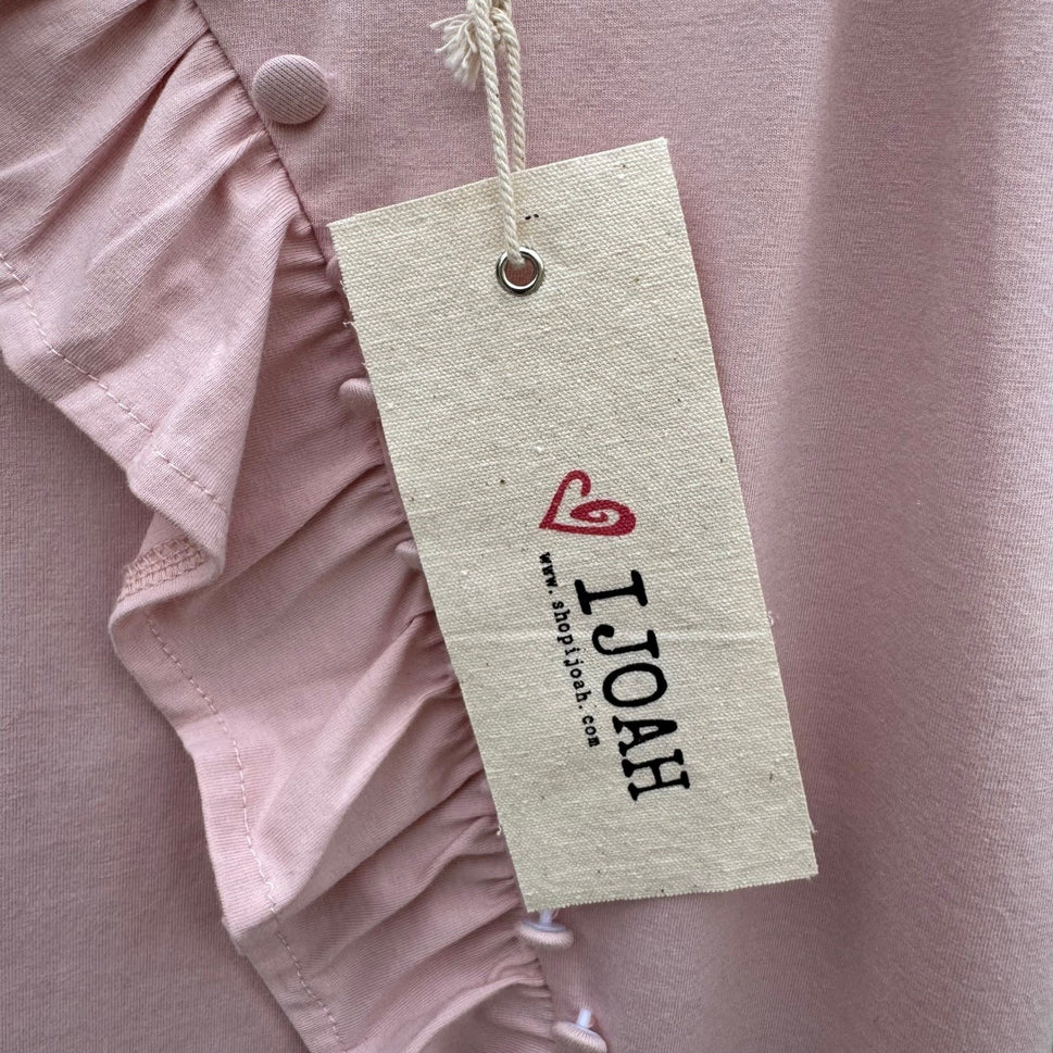 IJOAH Womens Pink Ruffle Button Front Cotton Cami Tank Top T16513 Small NEW
