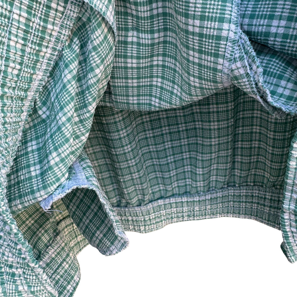 Alfred Dunner Vintage 24W Green Plaid Seersucker Preppy Button-Up Light Jacket