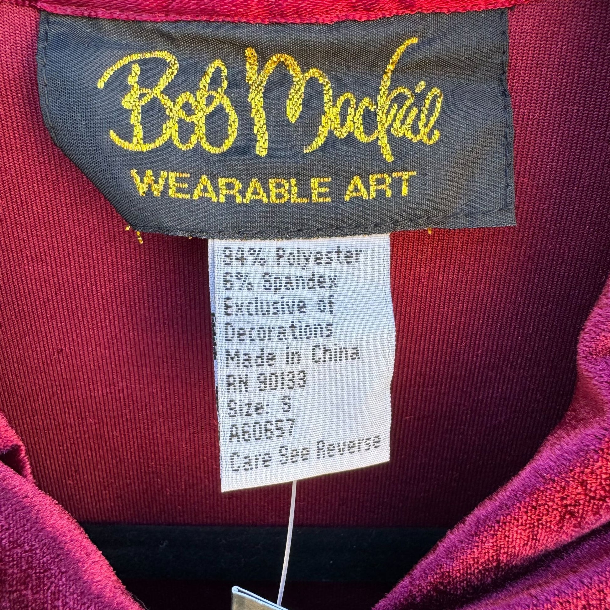 Bob Mackie Wearable Art Vintage Burgundy Embroidered Grape Velvet Jacket New S