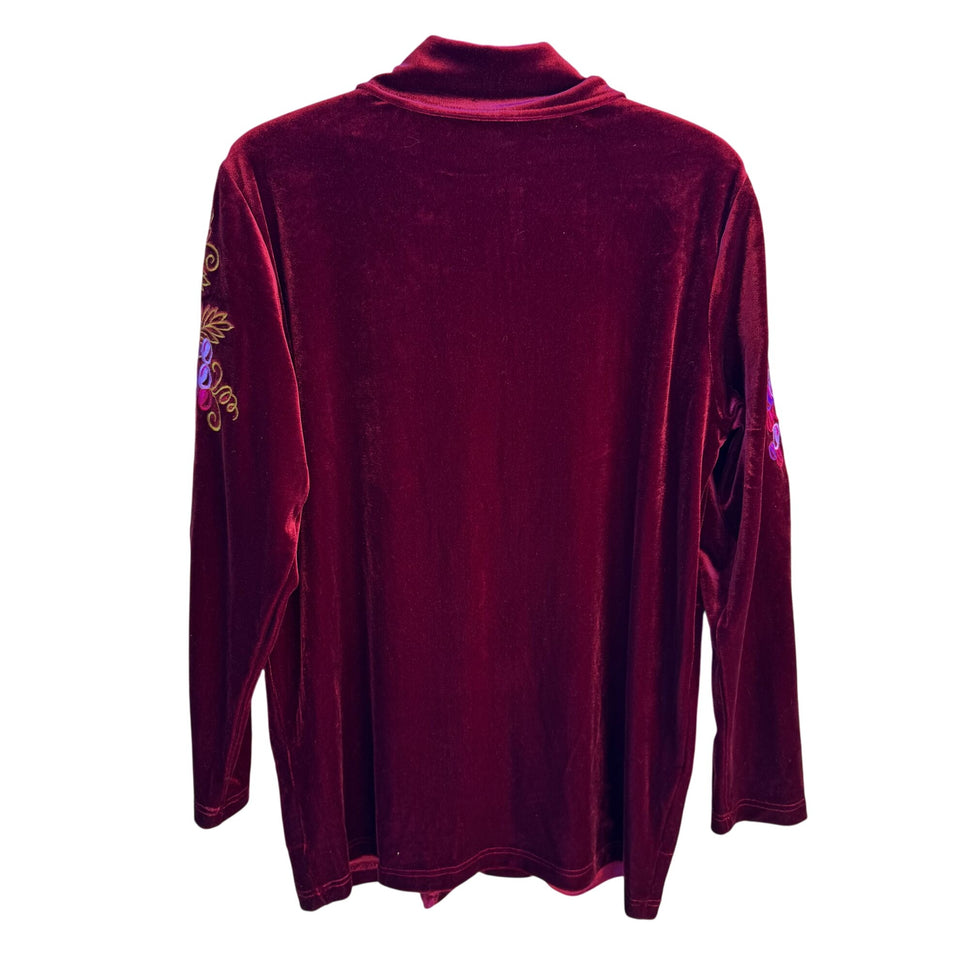 Bob Mackie Wearable Art Vintage Burgundy Embroidered Grape Velvet Jacket New S
