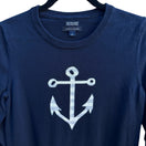 Switch Tommy Hilfiger Nautical Pima Cotton Preppy Coastal Anchor Yacht Sweater Navy M 3 image