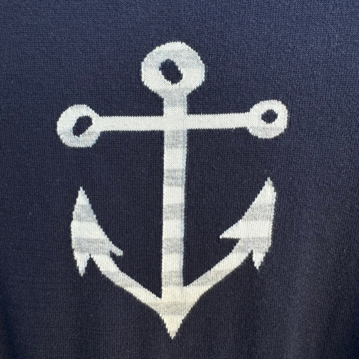 Tommy Hilfiger Nautical Pima Cotton Preppy Coastal Anchor Yacht Sweater Navy M