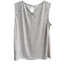 Switch Jones New York Womens Sleeveless Pleat Neck Keyhole Back Check Print Blouse New L 2 image