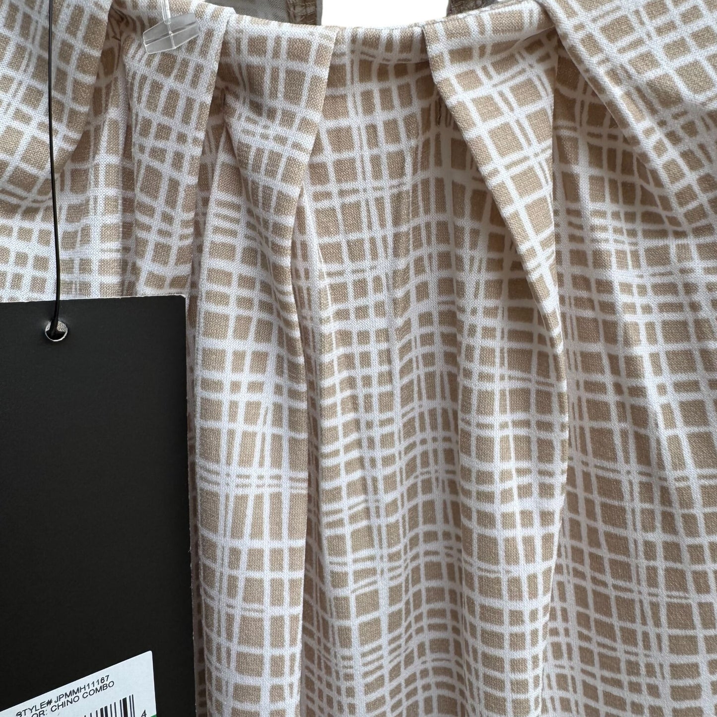 Jones New York Womens Sleeveless Pleat Neck Keyhole Back Check Print Blouse New L