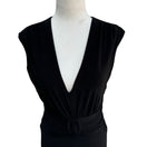 Switch Anne Klein Womens Black Sleeveless Deep V-Neck Full Skirt Belted Formal Dress 4 3 image