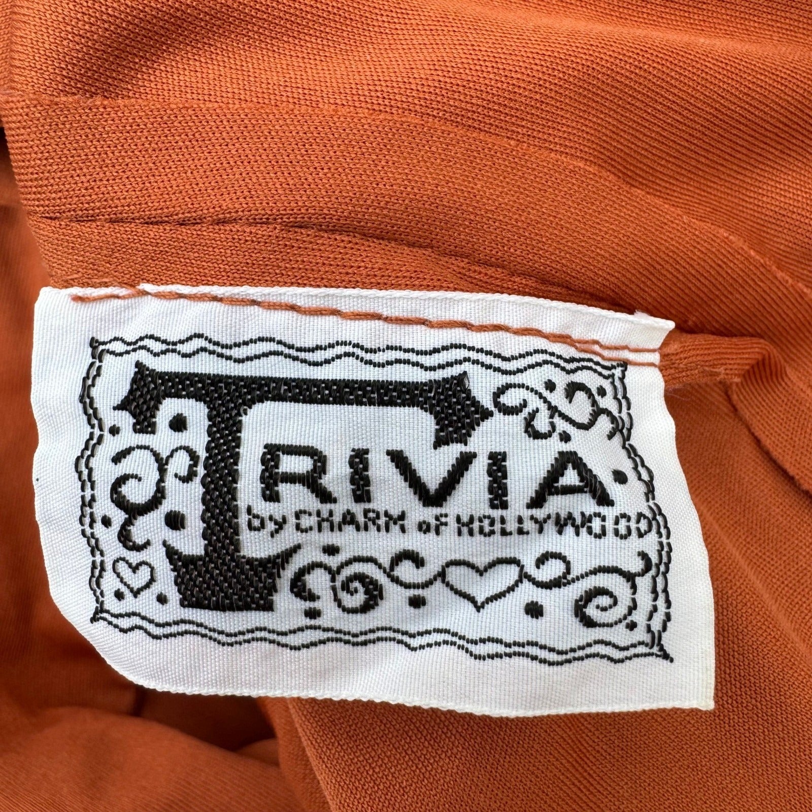 Trivia by Charm of Hollywood Vintage 70s Burnt Orange Ruffle Maxi Dress Boho Mod