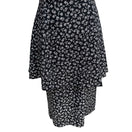 Switch RJ Stevens Vintage 80s Black Floral Lace Collar Tiered Skirt Womens Dress 4 3 image