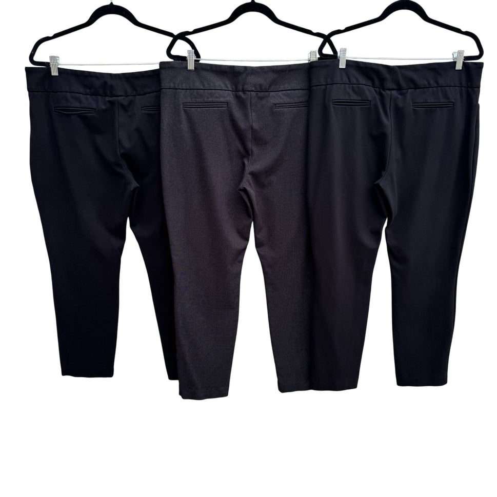 Dalia Womens 2 Black 1 Gray Stretch Slim Fit Pocket Ankle Pant Set of 3 Pants XL