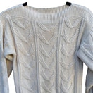 Switch Album By Kenzo Vintage Womens White Chunky Cable Knit Boat Neck Sweater Preppy 3 image