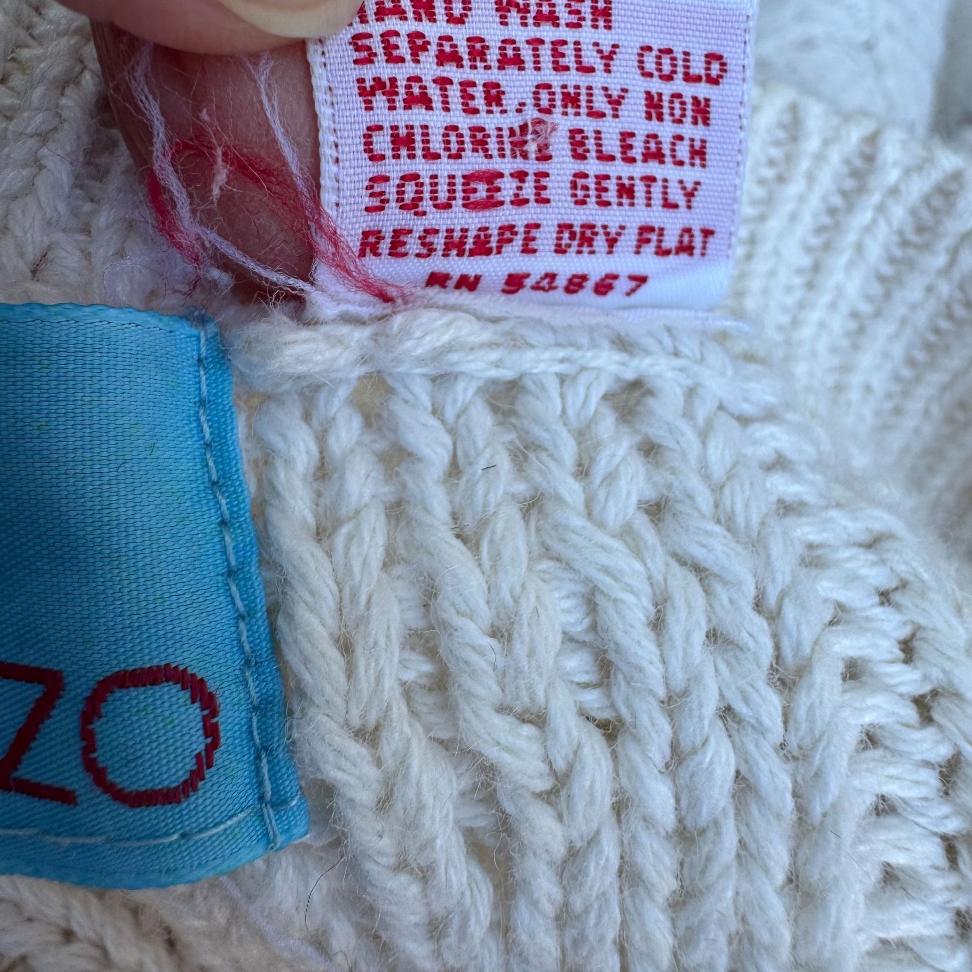 Album By Kenzo Vintage Womens White Chunky Cable Knit Boat Neck Sweater Preppy