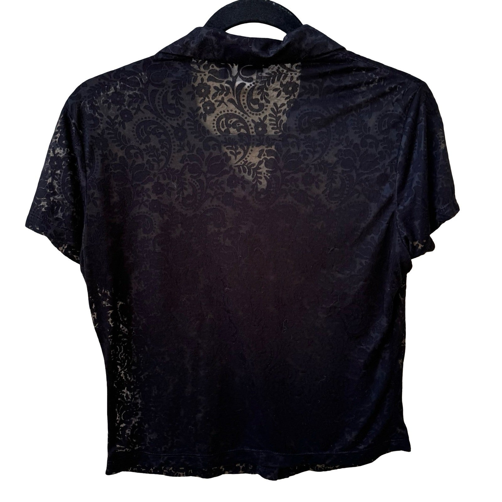 Self Esteem Vintage 90s Y2K Burnout Paisley Devore Sheer Gothic Grunge Shirt L