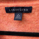 Switch Lands End 100% Cashmere Preppy Minimalist Natural Fiber Polo Sweater Orange XL 2 image