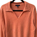 Switch Lands End 100% Cashmere Preppy Minimalist Natural Fiber Polo Sweater Orange XL 3 image