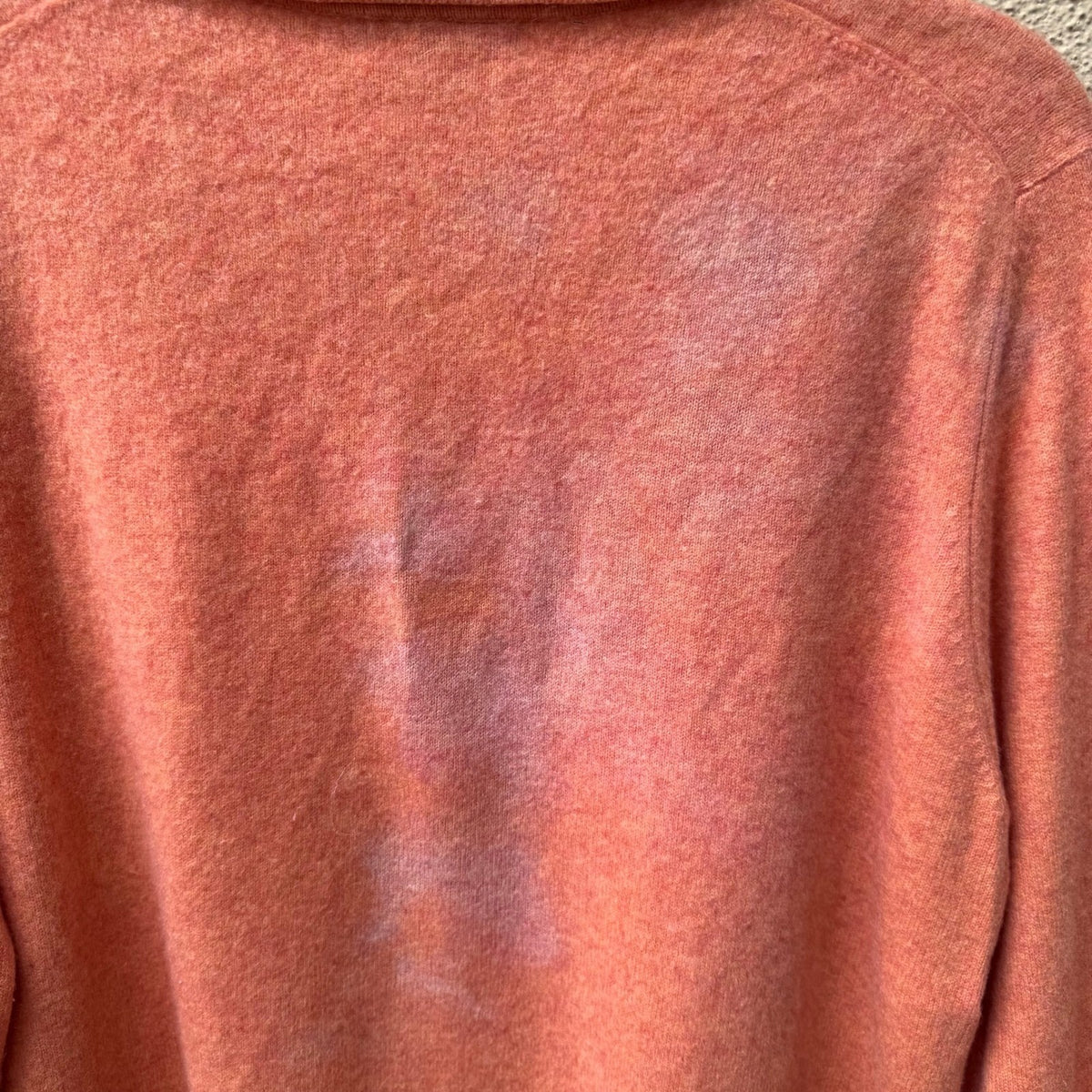 Lands End 100% Cashmere Preppy Minimalist Natural Fiber Polo Sweater Orange XL