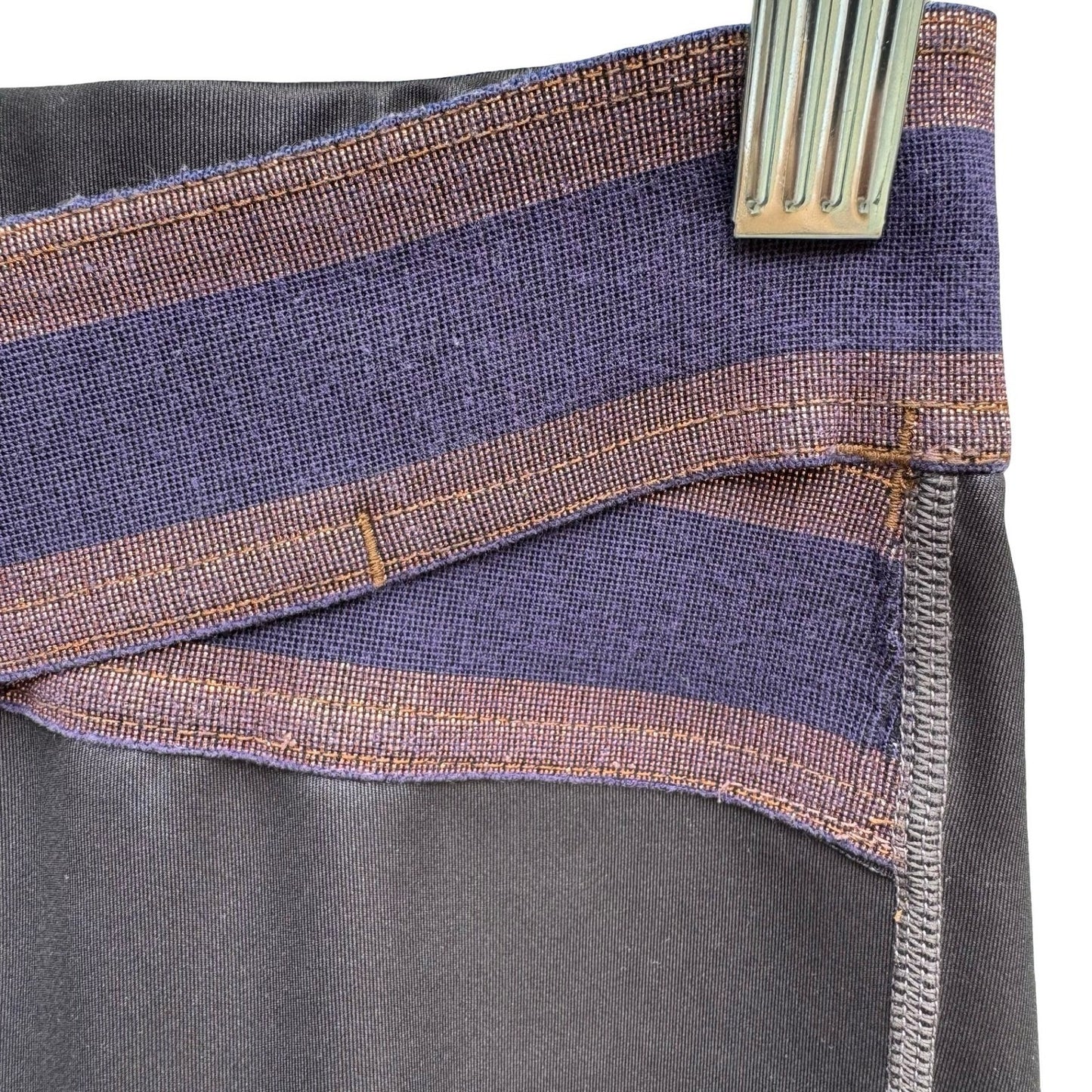 Nylora Criss-Cross Metallic Waistband Activewear Gym Leggings Balletcore Grey XS