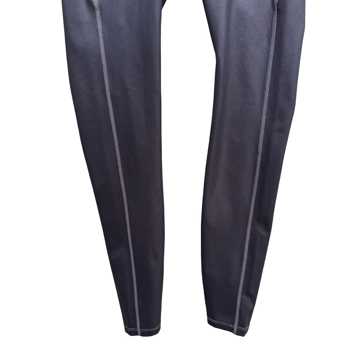 Nylora Criss-Cross Metallic Waistband Activewear Gym Leggings Balletcore Grey XS
