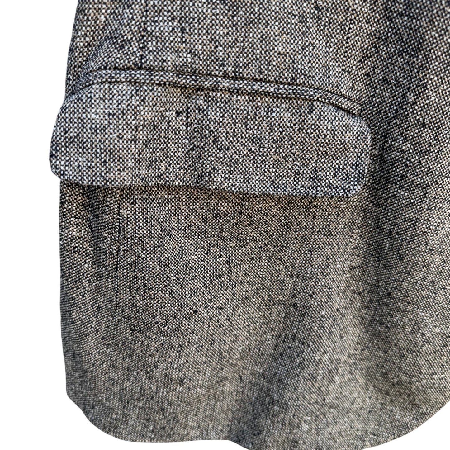 Geoffrey Beene Vintage Mens 48R Silk Blazer Grey Salt Pepper Tweed Sport Coat