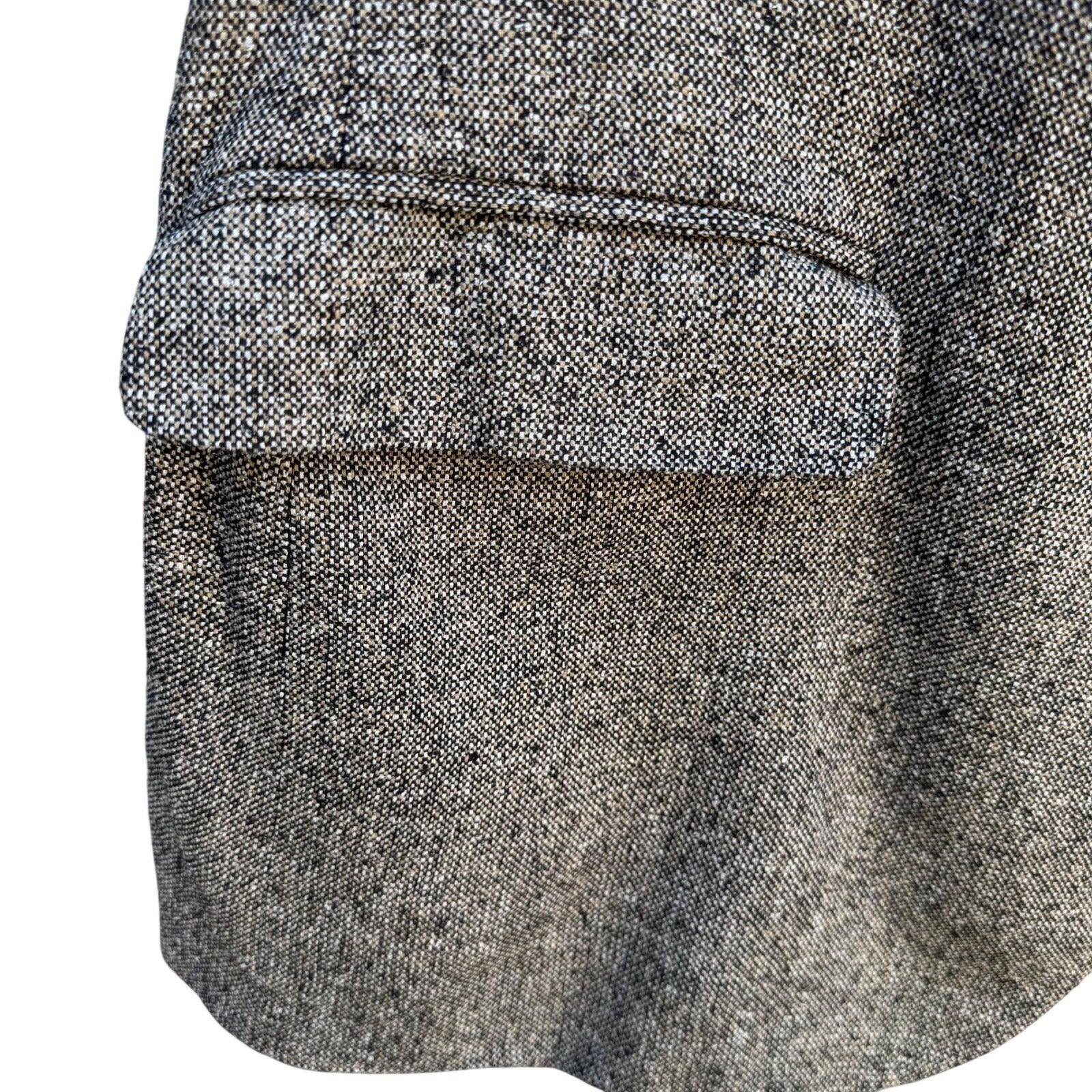 Geoffrey Beene Vintage Mens 48R Silk Blazer Grey Salt Pepper Tweed Sport Coat