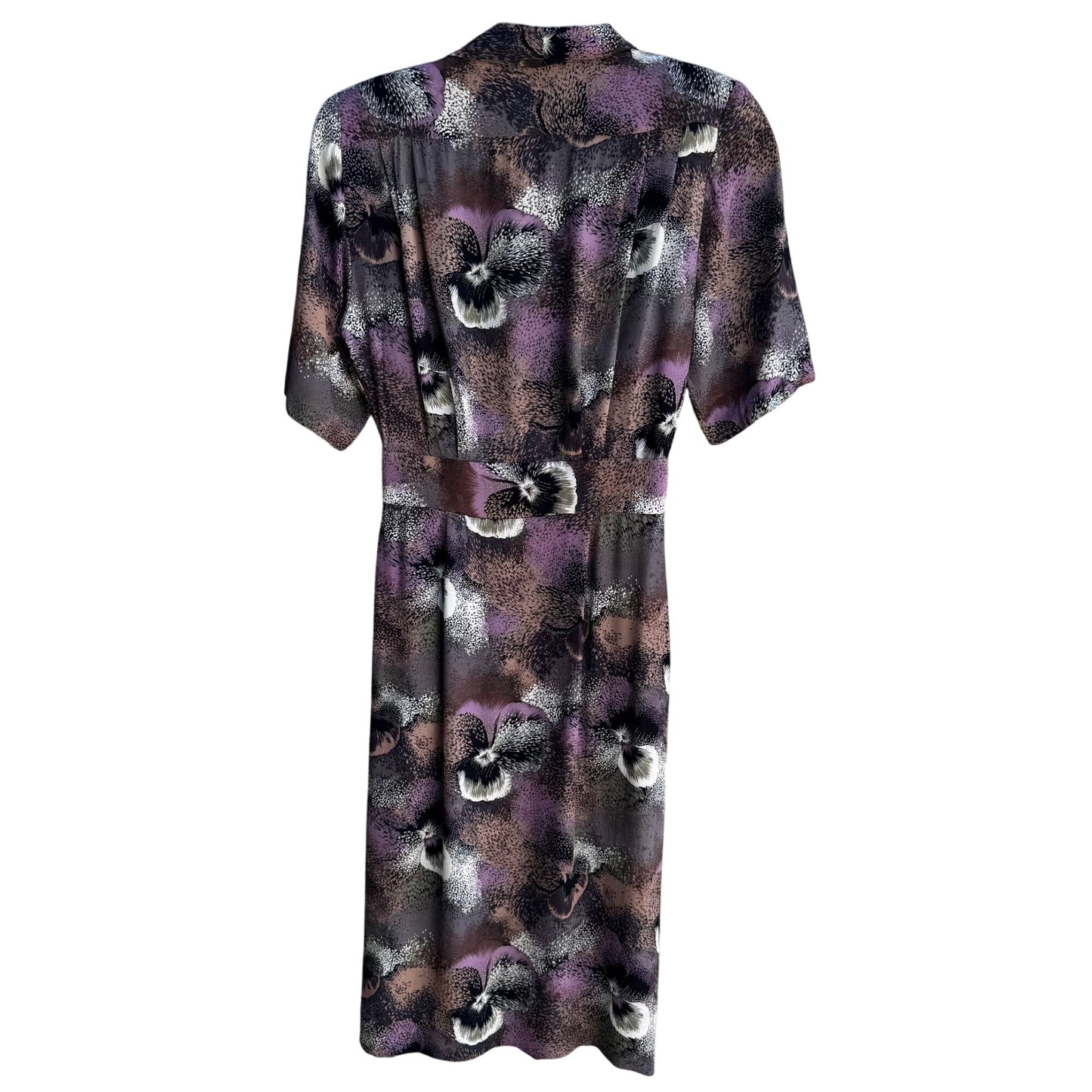 BB Petites By Barbara Barbara Vintage 80s Floral Print V Neck Short Sleeve Dress