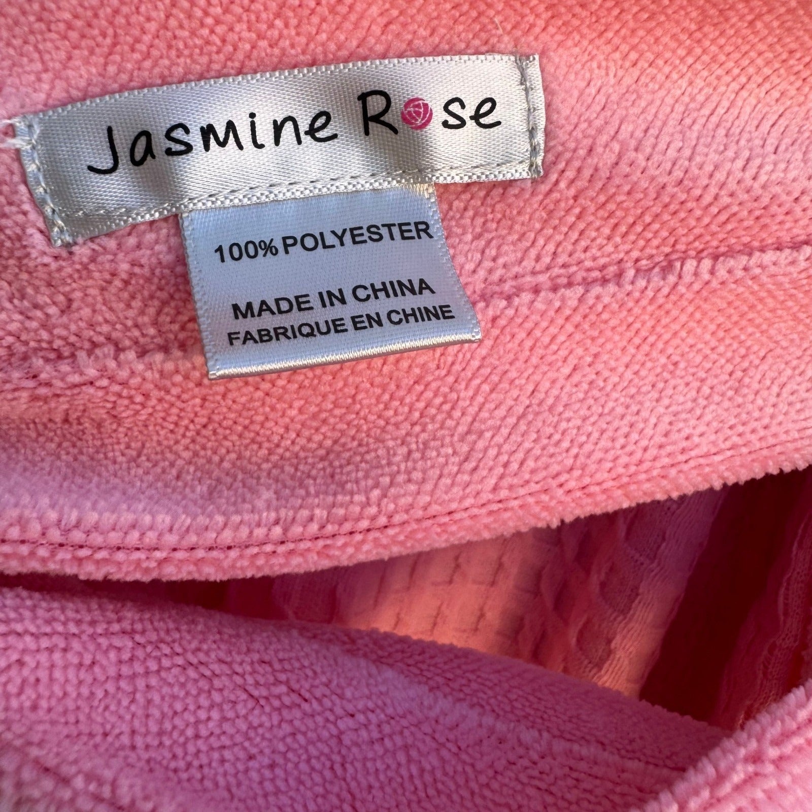 Jasmine Rose Pink Waffle Knit Robe Headband Set Large 312225 Loungewear Cozy NEW