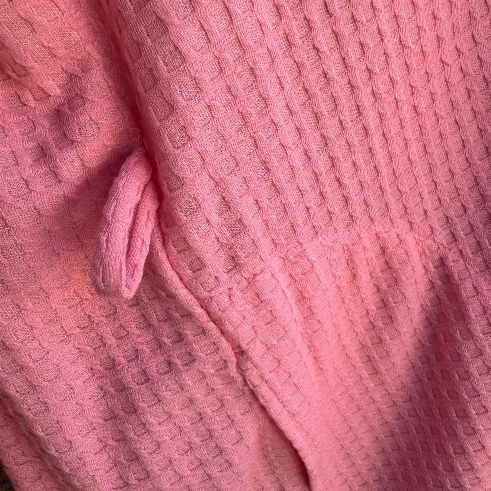 Jasmine Rose Pink Waffle Knit Robe Headband Set Large 312225 Loungewear Cozy NEW