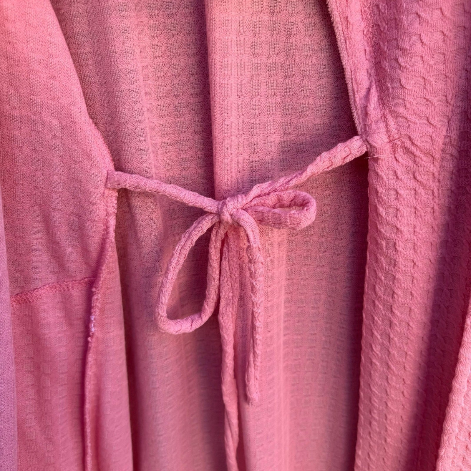 Jasmine Rose Pink Waffle Knit Robe Headband Set Large 312225 Loungewear Cozy NEW