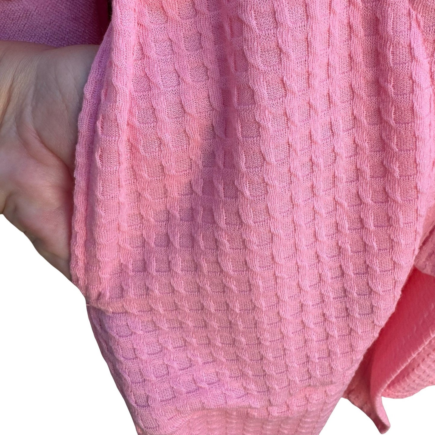 Jasmine Rose Pink Waffle Knit Robe Headband Set Large 312225 Loungewear Cozy NEW